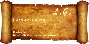 Leiter Gejza névjegykártya