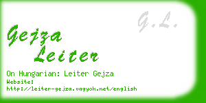 gejza leiter business card